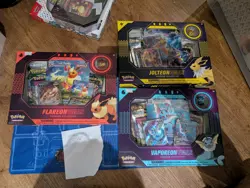 Pokemon TCG VMAX Premium Collection 3 Box Bundle Jolteon Vaporeon Flareon - Image 1