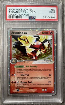 2006 Pokemon Arcanine ex Holo 83/92 EX Legend Maker Ultra Rare PSA 9 🔥 - Image 1