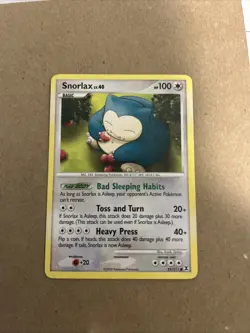 Pokemon TCG Snorlax LV.4081/111 Common Card Platinum Rising Rivals Series - Image 1