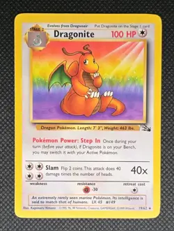 Dragonite 19/62 - Non-Holo Rare - Pokemon Fossil - LP/NM - Image 3