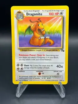 1999 Pokemon Fossil Dragonite #19/62 Lightly Played LP Vintage - Image 1