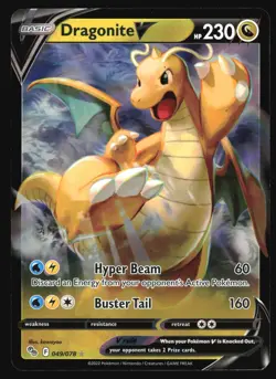POKEMON DRAGONITE V 049/078 POKEMON GO HOLO V RARE LP - Image 2