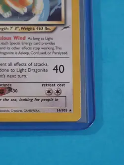 Light Dragonite 14/105 Neo Destiny Regular Holo Rare English 2000 Pokemon TCG - Image 3