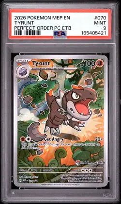 2026 POKEMON PERFECT ORDER POKEMON CENTER ETB PROMO #070 TYRUNT - PSA 9 - Image 1