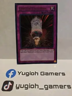 YUGIOH CARD OF LAST WILL LC04 LIMITED EDITION ULTRA LIGHT PLAYED - Image 1