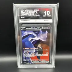 Pokemon TCG Ascended Heroes Team Rocket’s Mewtwo ACE GEM MINT 10 Perfect Subs - Image 1