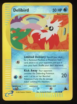Delibird Pokemon TCG Skyridge 49/144 Reverse Holo Common Near Mint or Better - Image 1