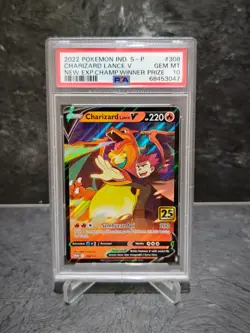 2022 Pokemon Indonesian Promo #308 Lance's Charizard V PSA 10 Gem Mint - Image 1