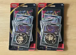 (2) Pokemon Pitch Black Premium Blister Pack Gengar Mega Evolution New Sealed - Image 1