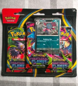 Pokemon TCG Phantasmal Flames 3 Pack Triple Blister Pack Weavile Factory Sealed - Image 1