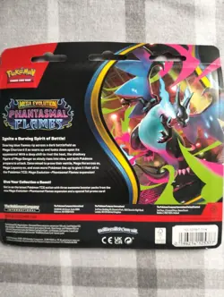 Pokemon TCG Phantasmal Flames 3 Pack Triple Blister Pack Weavile Factory Sealed - Image 3