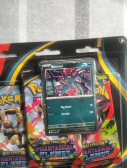 Pokemon TCG Phantasmal Flames 3 Pack Triple Blister Pack Sneasel Factory Sealed - Image 2