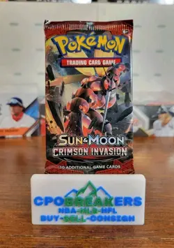 Pokemon Crimson Invasion 10 Card Sealed Booster Pack 1 Sun & Moon And Buzzwole ! - Image 1