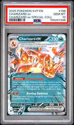 2025 Pokemon Svp En-Sv Black Star Promo #196 Charizard Ex Special Coll PSA 10 - Image 1