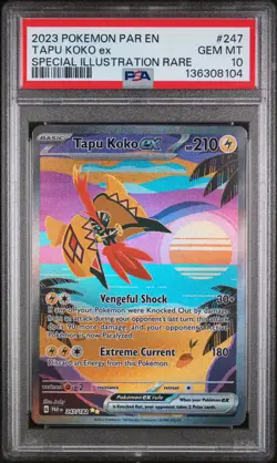 2023 POKEMON PAR EN-PARADOX RIFT #247 TAPU KOKO EX SIR PSA 10 GEM MINT - Image 1