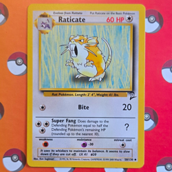 Wizards of the Coast Pokemon TCG Base Set 2 Raticate 58/130 Uncommon 2000 EN - Image 1