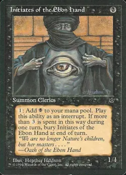 Initiates of the Ebon Hand (3) - Light Play MTG Fallen Empires - Image 1