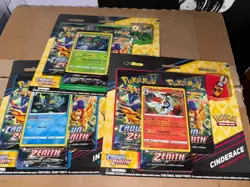 Pokemon TCG Crown Zenith Pin Collection Booster Blister Lot - Set of 3 - Sealed - Image 1