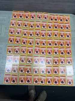 Lot 80x Fire Energy Pokemon Cards 107/111 98/102 Bulk Vintage - Image 1