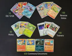 1000 Pokemon Cards Bulk Bundle [ 15+ Ex/V/Gx] [200+ Rev Holo/Holo] - Image 1