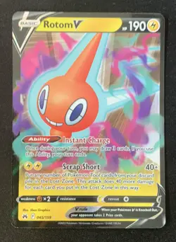 Rotom V 045/159 Crown Zenith Ultra Rare Holo Pokemon TCG Card NM - Image 1