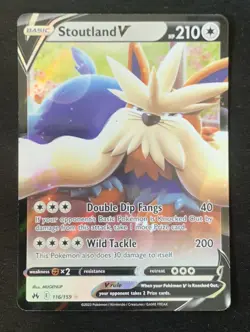 Stoutland V 116/159 Crown Zenith Ultra Rare Holo Pokemon TCG Card NM - Image 1