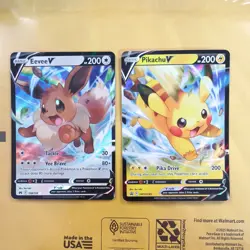 Pikachu V & Eevee V SWSH285 108/159 Ultra Rare Holo Pokemon TCG Crown Zenith NM - Image 2