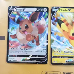 Pikachu V & Eevee V SWSH285 108/159 Ultra Rare Holo Pokemon TCG Crown Zenith NM - Image 4