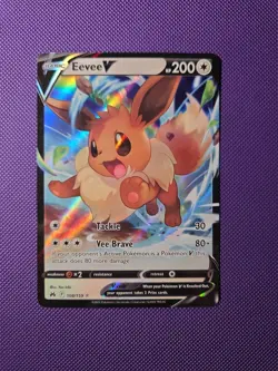 Pokemon Eevee v TCG Crown Zenith Holo Card 108/159 Near Mint Condition - Image 1