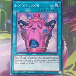 Konami Yu-Gi-Oh! TCG Pot of Sloth CORI-EN061 Secret Rare Foil 1st Ed Spell - Image 1
