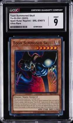 2023 YU-GI-OH! SPELL RULER REPRINT ULTRA RARE TOON SUMMONED SKULL CGC 9 - Image 1