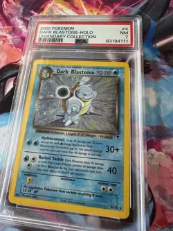 Dark Blastoise Holo 2002 Pokemon Legendary Collection Card #4 PSA 7 - Image 3