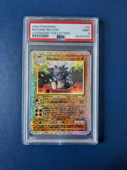 Pokemon TCG Rhydon Reverse Holo 35/110 Legendary Collection PSA 9 WOTC Card - Image 1