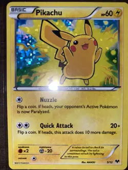 Pikachu 5/12 2013 McDonald's Collection Pokemon Card TCG Promo Holo Exclusive Mp - Image 1