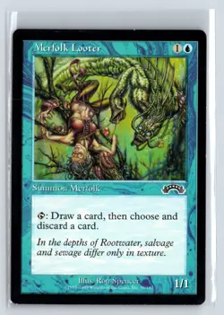 (2X) Merfolk Looter Exodus Common - MTG Magic the Gathering Card - Image 1