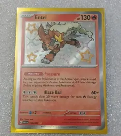 Pokemon TCG Entei Scarlet & Violet Paldean Fates Holo Shiny Rare Card 112/091 - Image 1