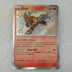 Pokemon TCG Entei Scarlet & Violet Paldean Fates Holo Shiny Rare Card 112/091 - Image 2