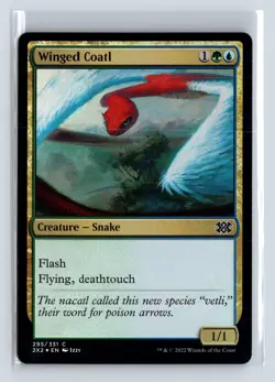 Foil WINGED COATL - MTG Magic the Gathering Card - Double Masters 2022 - Common - Image 1