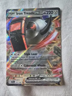 Pokemon TCG Iron Treads EX Scarlet Violet Holo Double Rare Card 143/198 - Image 1