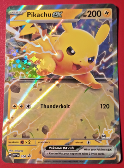 Pokemon TCG Pikachu EX Black Star Promo 106 Scarlet Violet Stamped 2024 Holo NM - Image 1