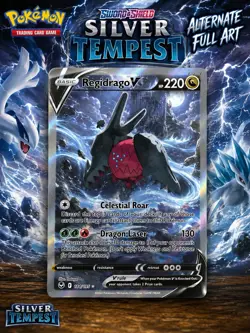 Pokemon TCG Regidrago v Alternate Full Art Card 184/195 Silver Tempest - Image 1