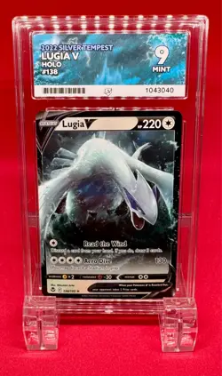 Pokemon Lugia V 138/195 Silver Tempest Holo Rare ACE 9 Graded Pokemon Card - Image 1