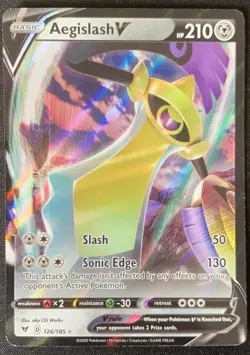 Aegislash V 126/185 Vivid Voltage Ultra Rare Holo Pokemon TCG Card NM - Image 1