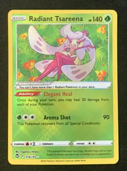 Radiant Tsareena 016/195 Silver Tempest Holo Rare Pokemon TCG Card NM - Image 1