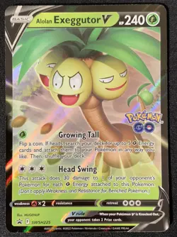 Alolan Exeggutor V SWSH225 Black Star Promo Ultra Rare Holo Pokemon TCG Card NM - Image 1