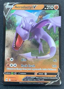 Aerodactyl V 092/196 Lost Origin Ultra Rare Holo Pokemon TCG Card NM - Image 1