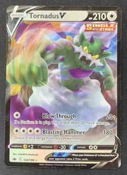Tornadus V 124/198 Chilling Reign Ultra Rare Holo Pokemon TCG Card NM - Image 1