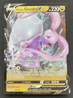 Hisuian Goodra V 135/196 Lost Origin Ultra Rare Holo Pokemon TCG Card NM - Image 1
