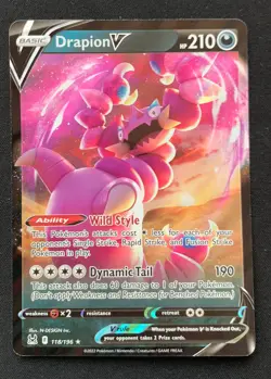 Drapion V 118/196 Lost Origin Ultra Rare Holo Pokemon TCG Card NM - Image 1