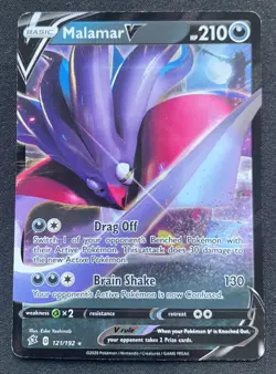 Malamar V 121/192 Rebel Clash Ultra Rare Holo Pokemon TCG Card NM - Image 1